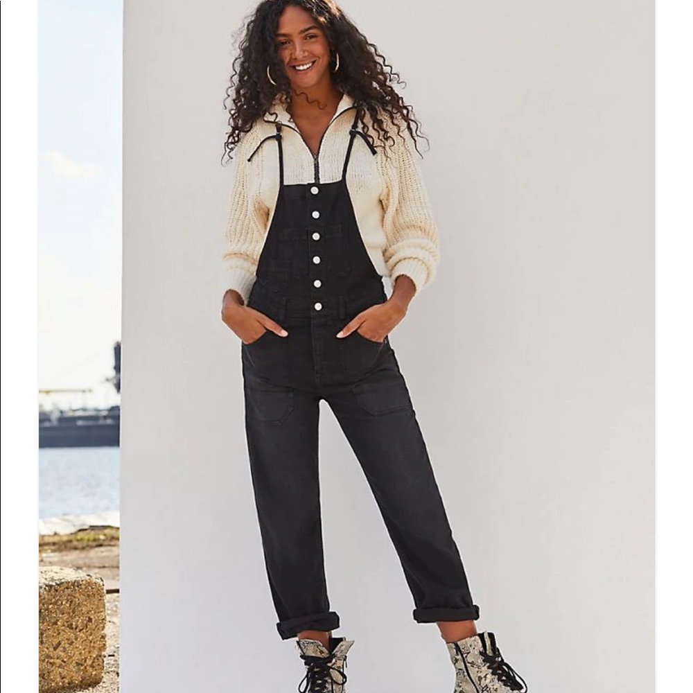 Anthropologie Pilcro Black Denim Overalls